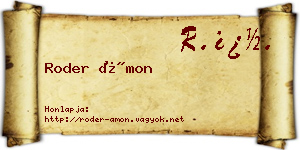 Roder Ámon névjegykártya